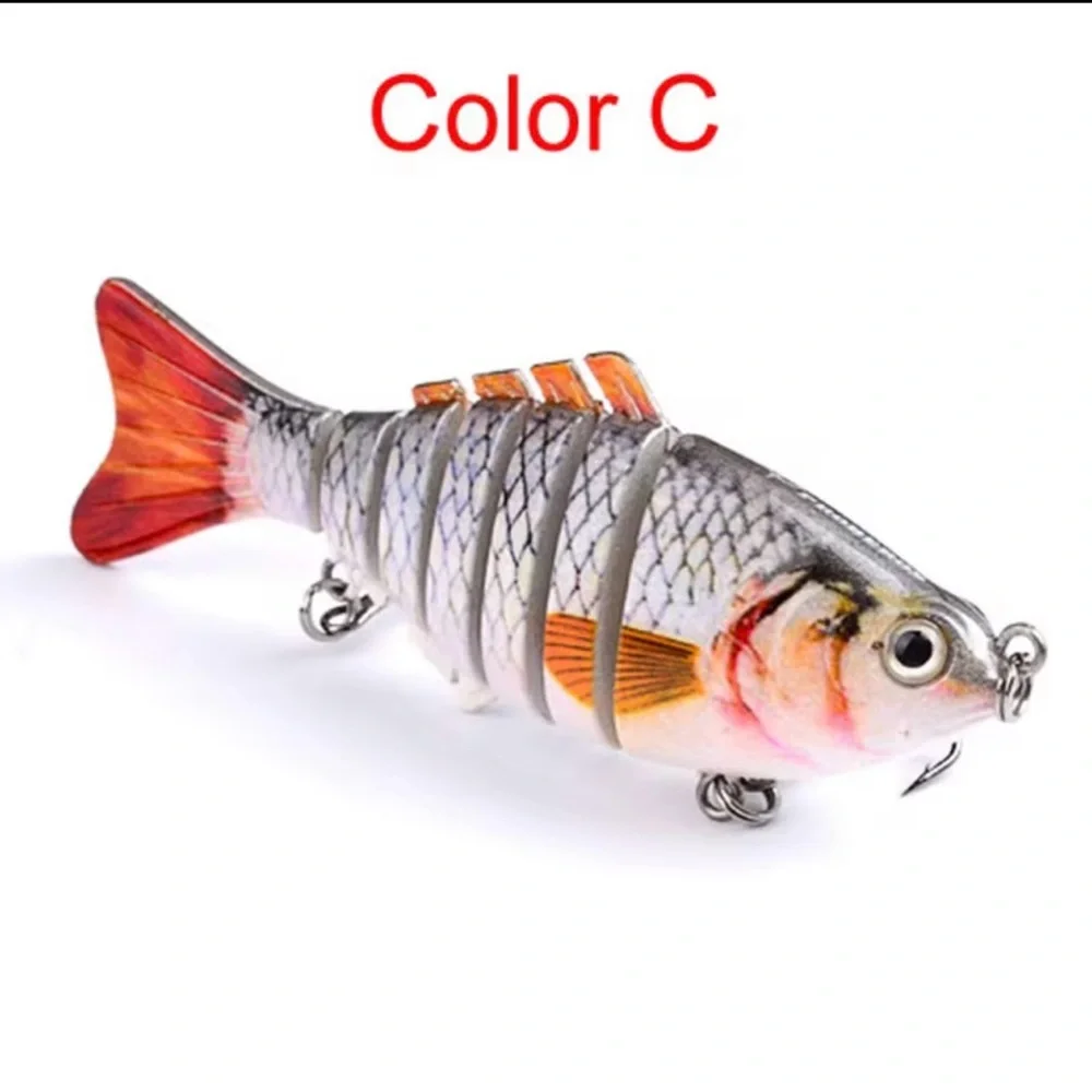 Lifelike Multi-Jointed Fish Lure - Red and White